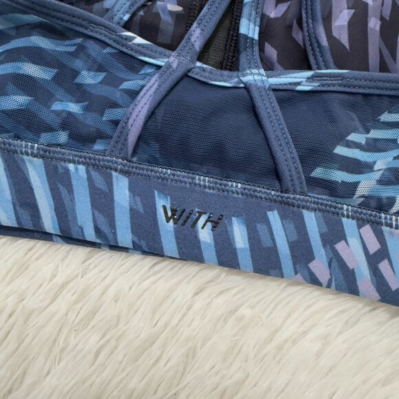 Women Peloton WITH Wear It To Heart Zepheria Strappy Sports Bra Blue Large - Picture 6 of 8